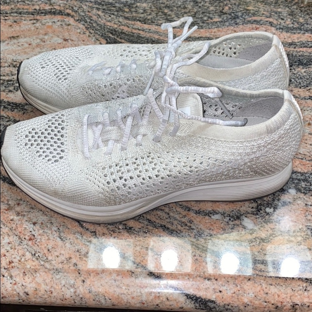 RARE ALL WHITE NIKE FLYKNIT RACERS